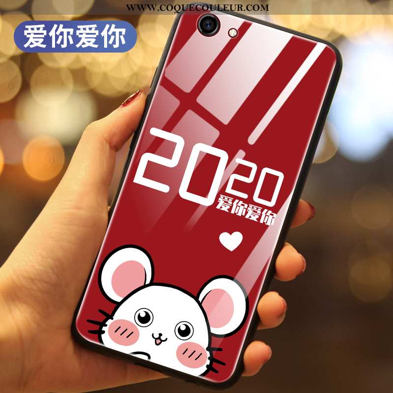 Housse Oppo A3 Verre Rouge Incassable, Étui Oppo A3 Silicone Coque