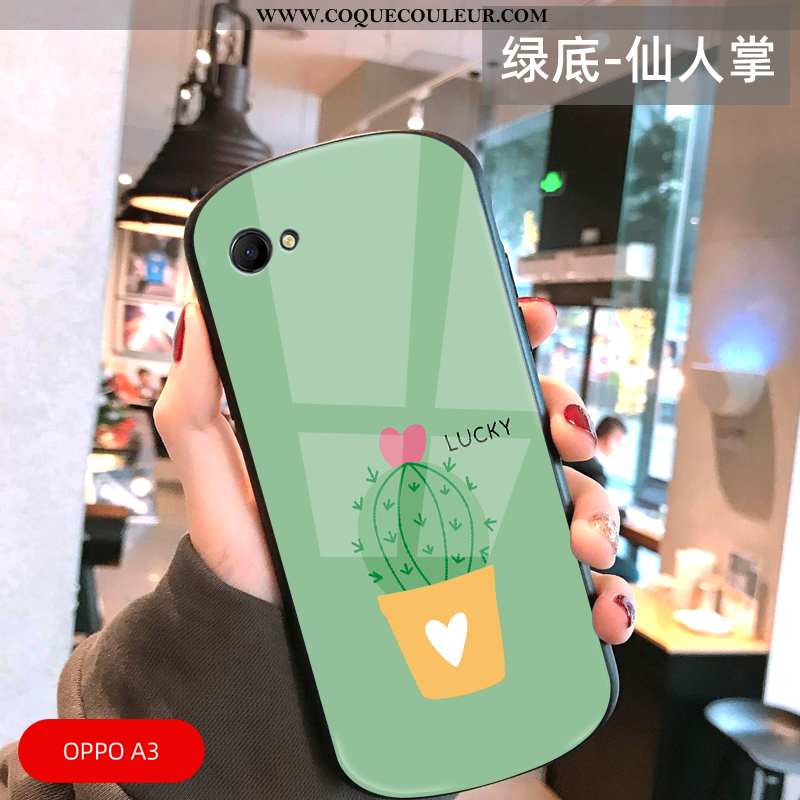 Étui Oppo A3 Protection Personnalité Jeux, Coque Oppo A3 Verre Verte