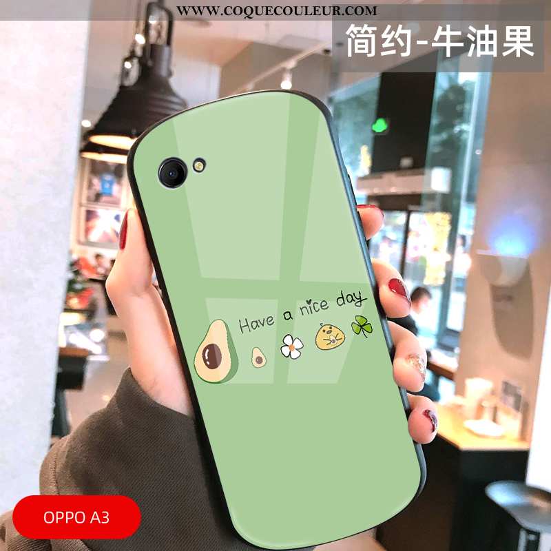 Étui Oppo A3 Protection Personnalité Jeux, Coque Oppo A3 Verre Verte