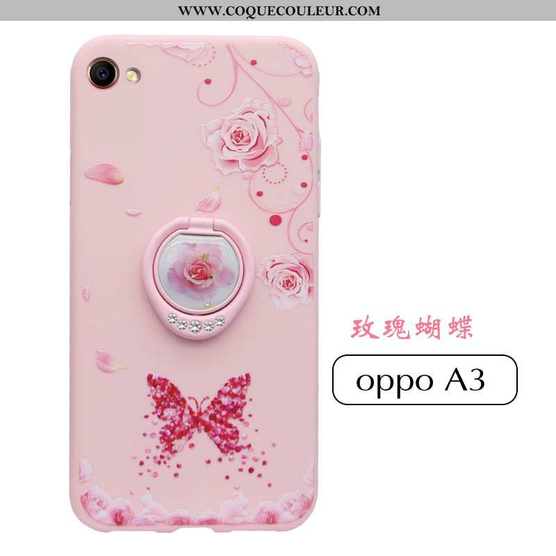 Housse Oppo A3 Délavé En Daim Tendance Net Rouge, Étui Oppo A3 Ornements Suspendus Créatif Rose