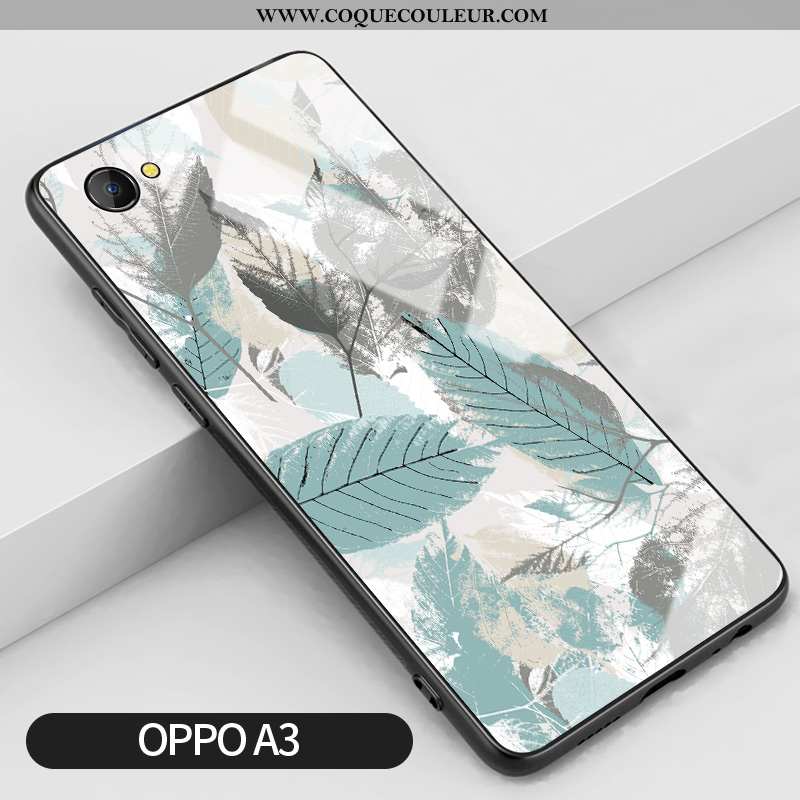 Coque Oppo A3 Silicone Frais Téléphone Portable, Housse Oppo A3 Verre Difficile Verte