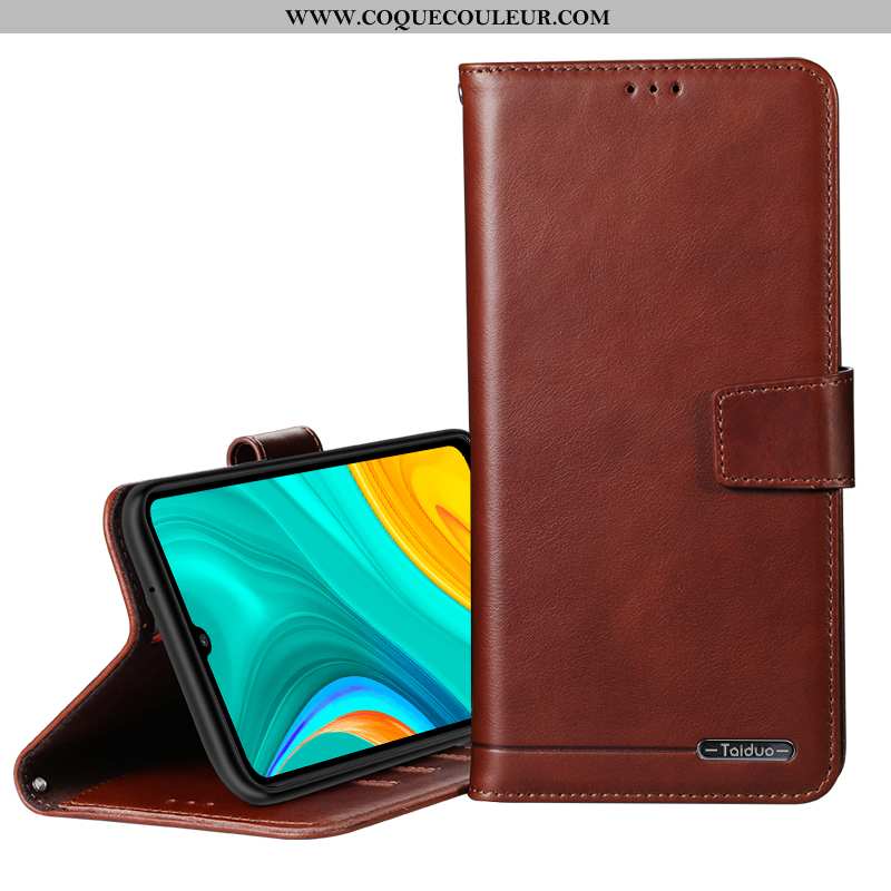 Coque Oppo A31 Protection Cuir Marron, Housse Oppo A31 Cuir Véritable Marron