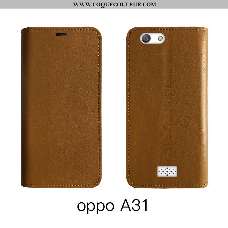 Étui Oppo A31 Protection Marron Téléphone Portable, Coque Oppo A31 Cuir Véritable Housse