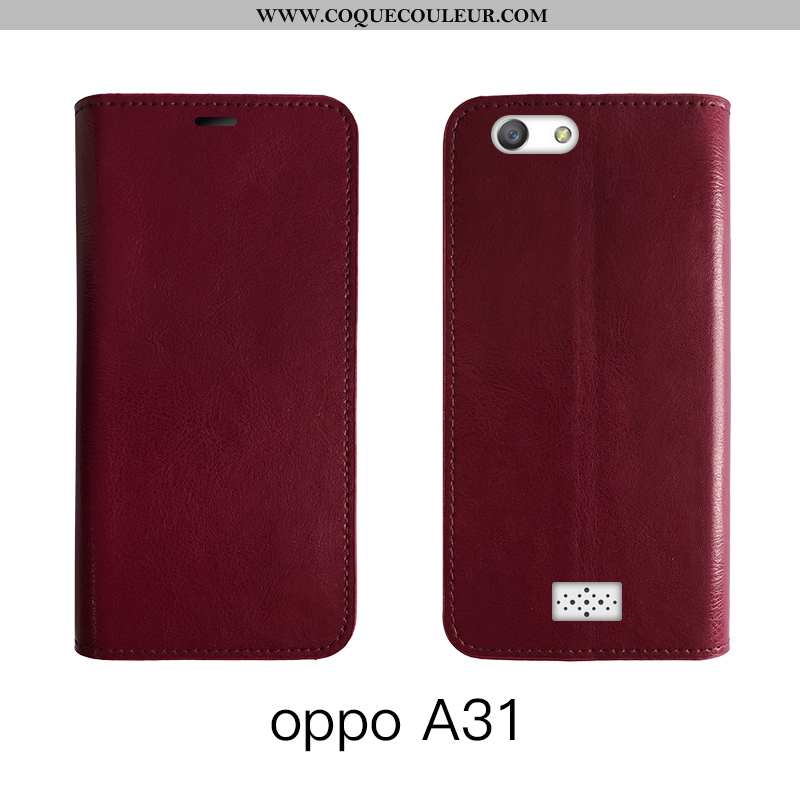 Étui Oppo A31 Protection Marron Téléphone Portable, Coque Oppo A31 Cuir Véritable Housse