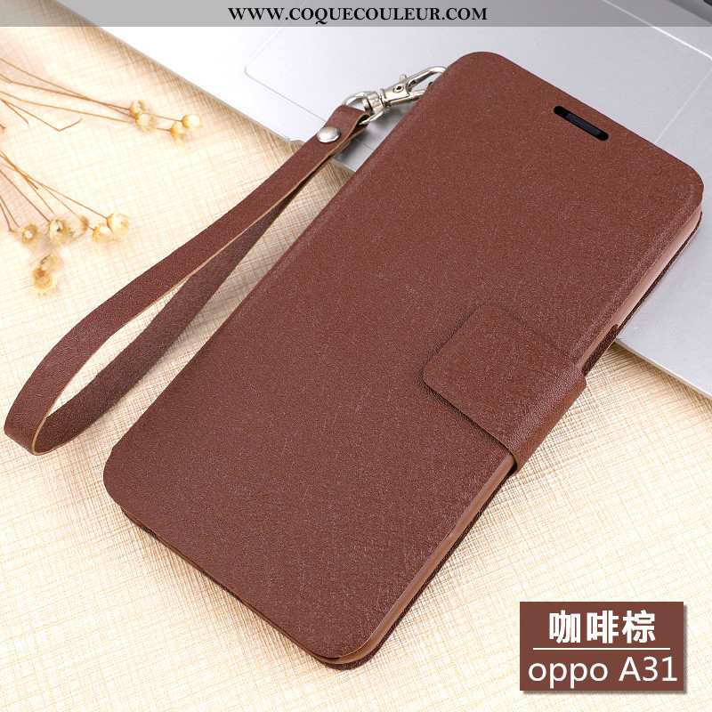 Coque Oppo A31 Silicone Cuir Tout Compris, Housse Oppo A31 Protection Téléphone Portable Marron