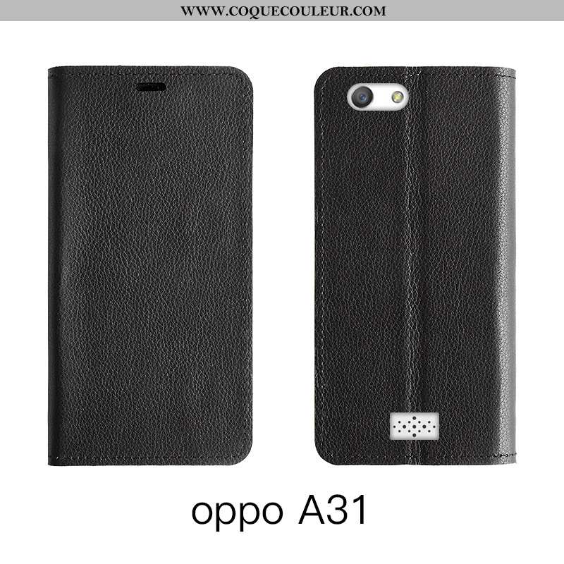 Housse Oppo A31 Protection Cuir Housse, Étui Oppo A31 Cuir Véritable Orange