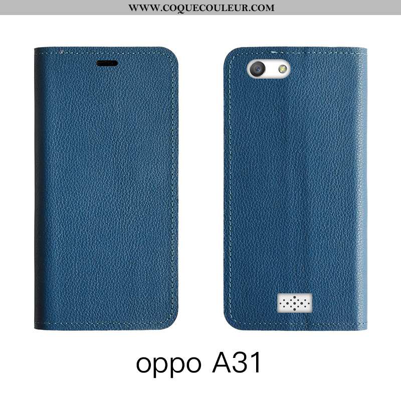 Housse Oppo A31 Protection Cuir Housse, Étui Oppo A31 Cuir Véritable Orange