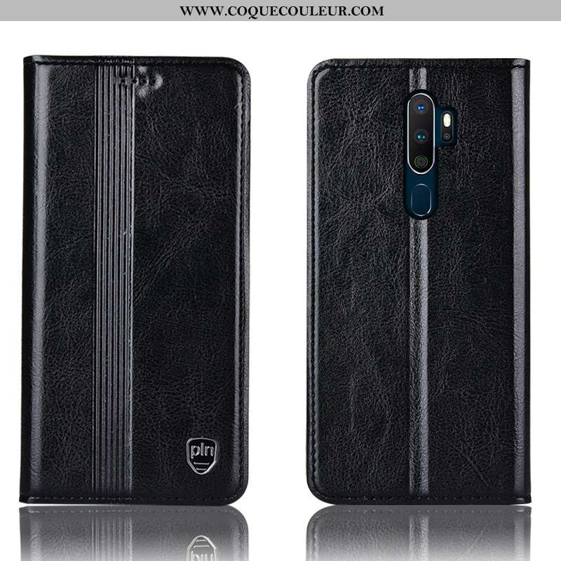 Étui Oppo A5 2020 Protection Marron Housse, Coque Oppo A5 2020 Cuir Véritable