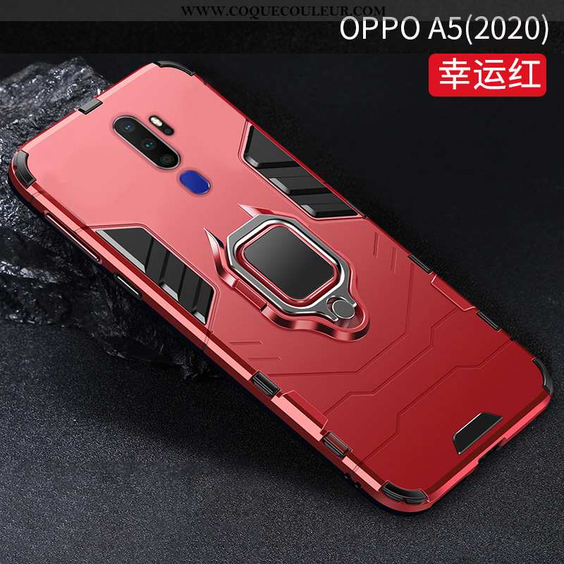 Coque Oppo A5 2020 Protection Étui À Bord, Housse Oppo A5 2020 Créatif Anneau Noir