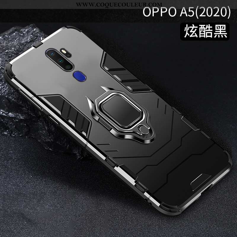 Coque Oppo A5 2020 Protection Étui À Bord, Housse Oppo A5 2020 Créatif Anneau Noir