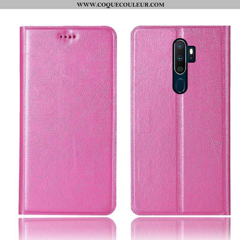 Coque Oppo A5 2020 Protection Soie, Housse Oppo A5 2020 Cuir Tout Compris Doré