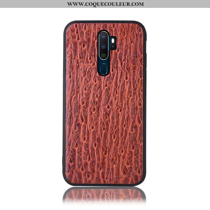 Housse Oppo A5 2020 Protection Arbres Téléphone Portable, Étui Oppo A5 2020 Cuir Véritable Incassabl