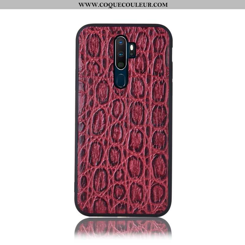 Étui Oppo A5 2020 Cuir Véritable Violet Étui, Coque Oppo A5 2020 Protection Couvercle Arrière