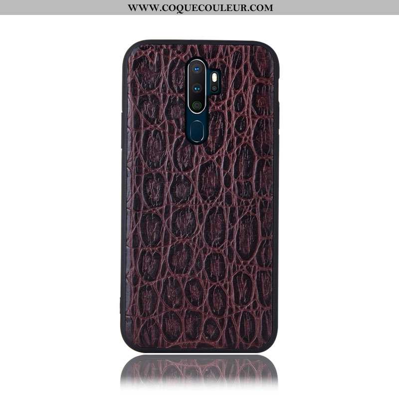 Étui Oppo A5 2020 Cuir Véritable Violet Étui, Coque Oppo A5 2020 Protection Couvercle Arrière