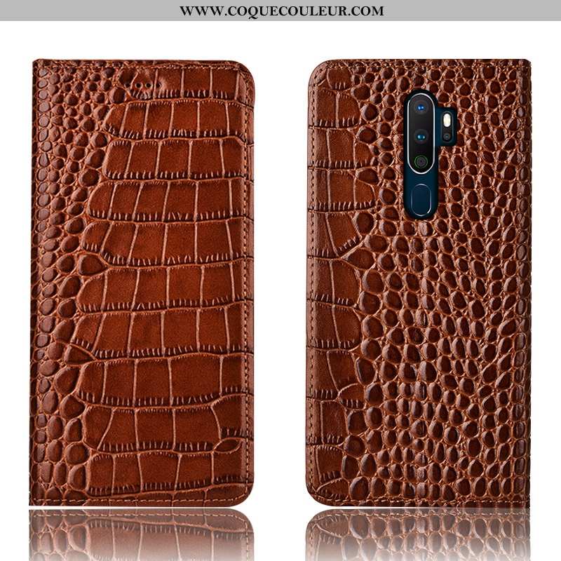 Coque Oppo A5 2020 Protection Téléphone Portable Incassable, Housse Oppo A5 2020 Cuir Véritable Étui