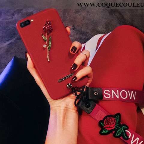 Coque Oppo A5 Cou Suspendu Protection Net Rouge, Housse Oppo A5 Tendance Ornements Suspendus Rouge