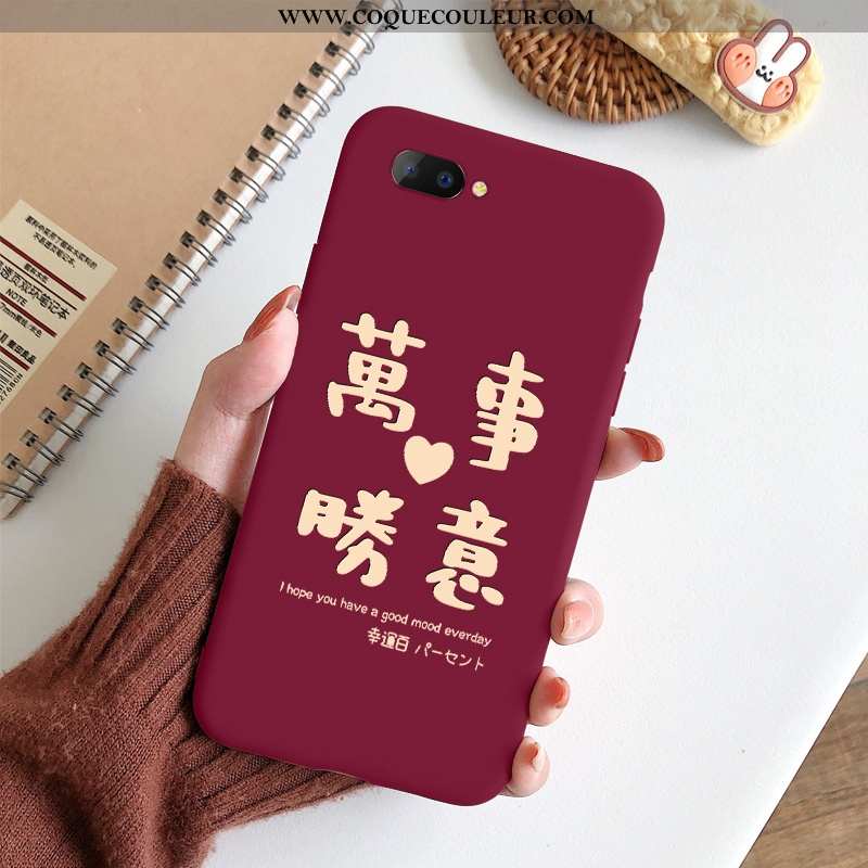 Coque Oppo A5 Légère Incassable Personnalité, Housse Oppo A5 Fluide Doux Étui Rouge