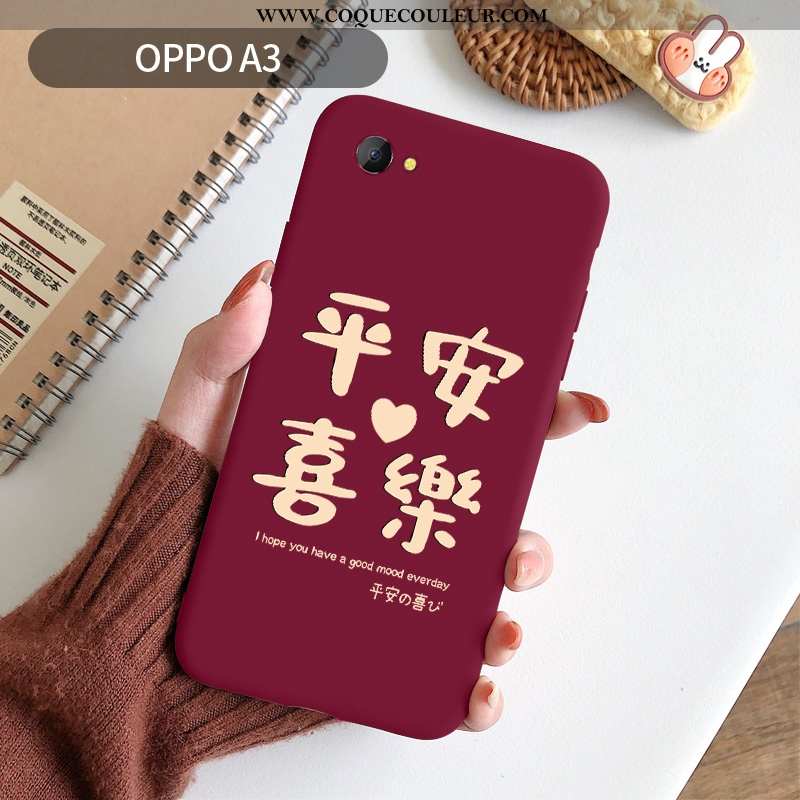 Coque Oppo A5 Légère Incassable Personnalité, Housse Oppo A5 Fluide Doux Étui Rouge