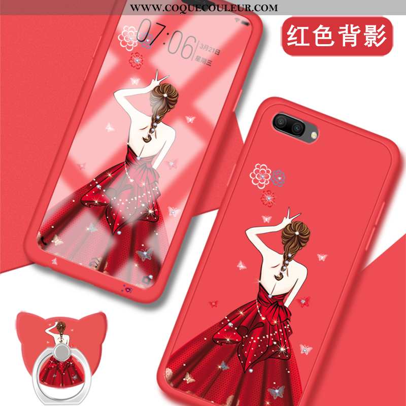 Coque Oppo A5 Fluide Doux Charmant Net Rouge, Housse Oppo A5 Silicone Membrane Rose