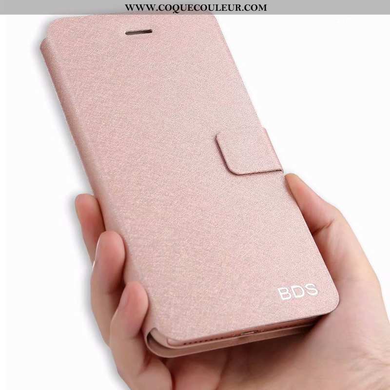 Étui Oppo A5 Protection Incassable Rose, Coque Oppo A5 Cuir Fluide Doux Rose