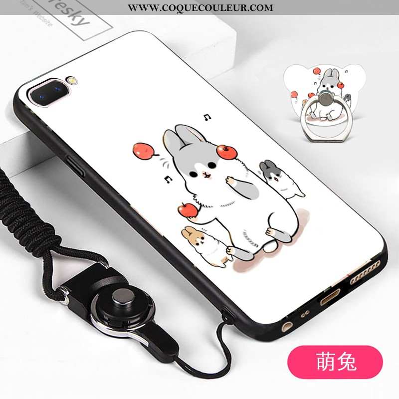 Housse Oppo A5 Fluide Doux Étui Dessin Animé, Oppo A5 Protection Coque Blanche