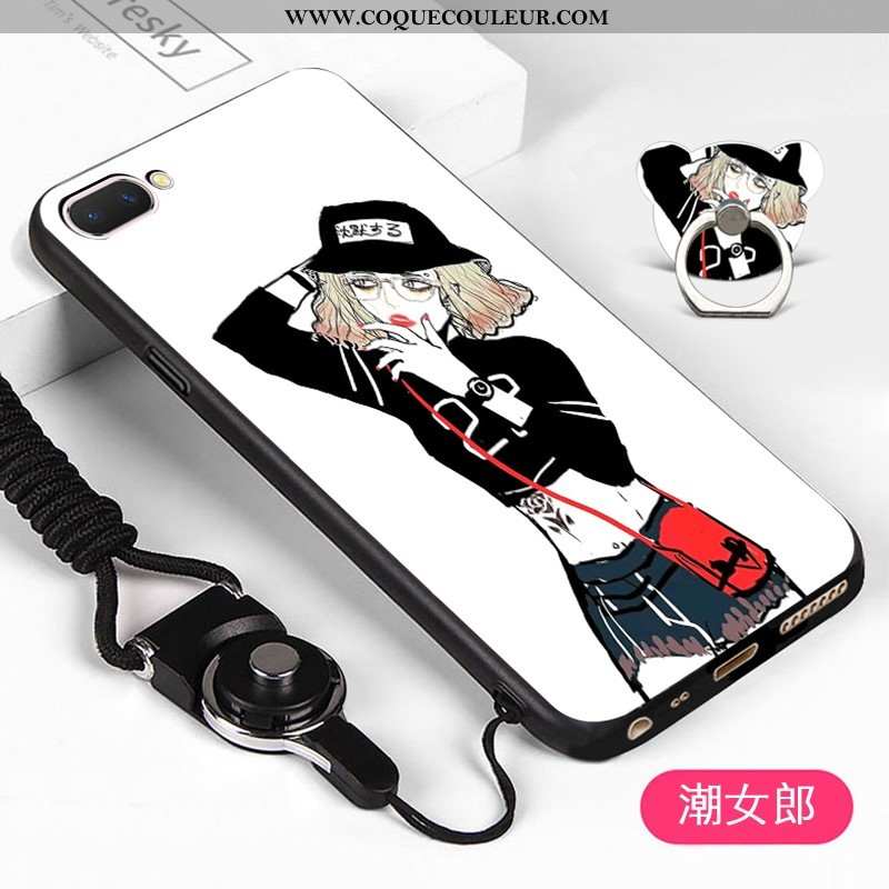 Housse Oppo A5 Fluide Doux Étui Dessin Animé, Oppo A5 Protection Coque Blanche