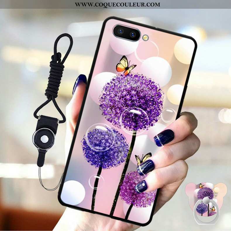 Étui Oppo A5 Protection Silicone Fluide Doux, Coque Oppo A5 Ornements Suspendus Violet