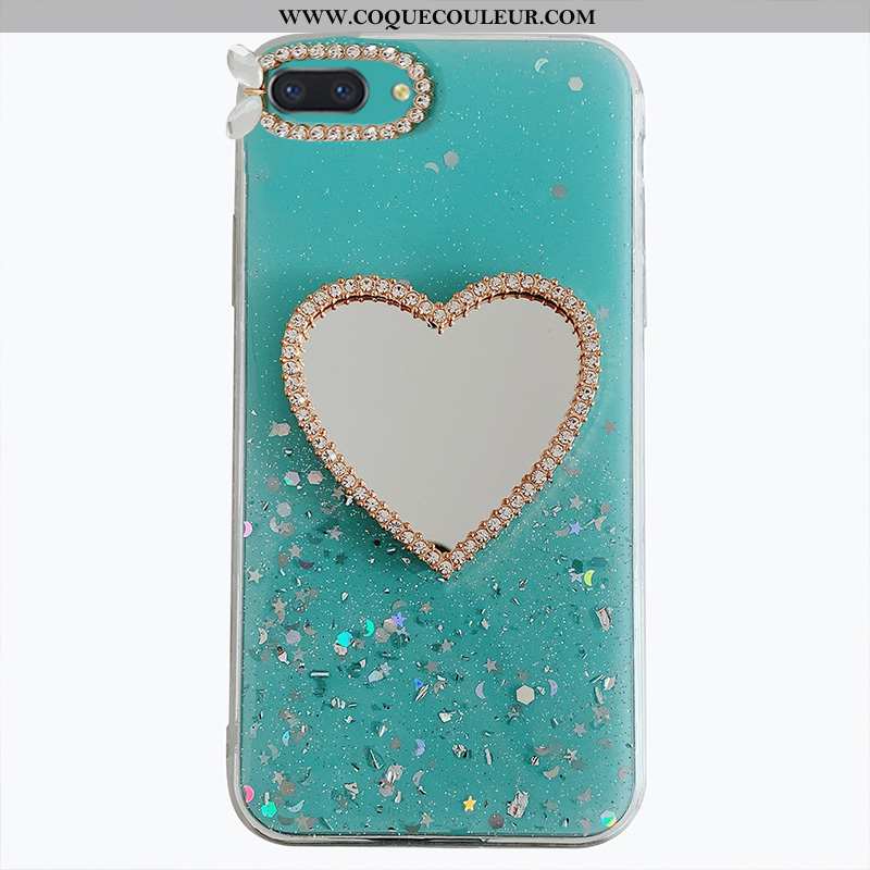 Coque Oppo A5 Mode Personnalité, Housse Oppo A5 Incruster Strass Membrane Verte