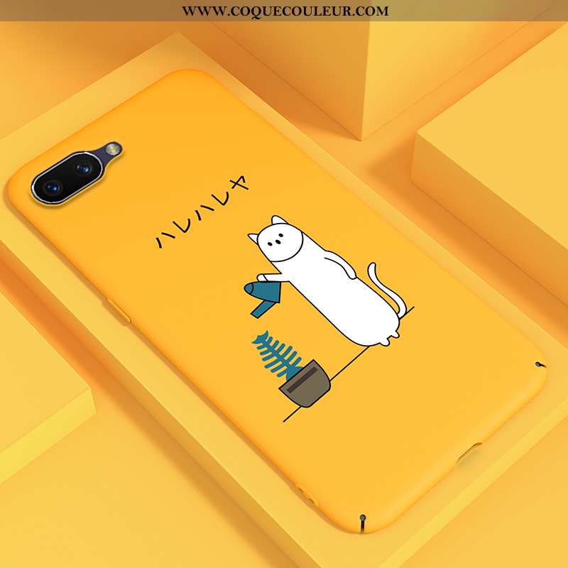 Housse Oppo A5 Délavé En Daim Charmant Protection, Étui Oppo A5 Personnalité Difficile Jaune