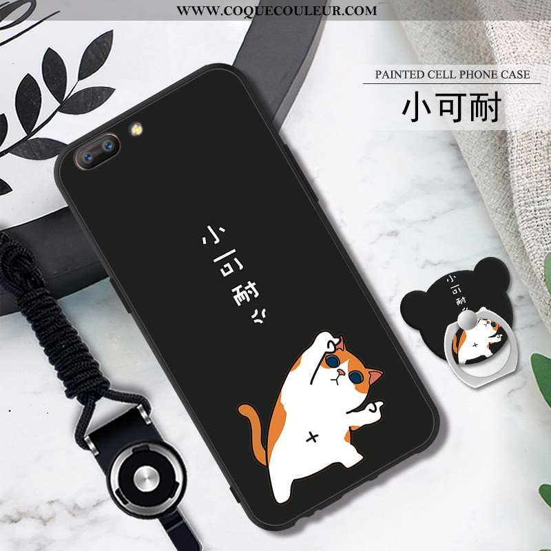 Étui Oppo A5 Protection Noir, Coque Oppo A5 Fluide Doux Noir