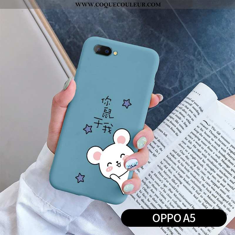 Étui Oppo A5 Personnalité Amoureux Bleu, Coque Oppo A5 Créatif Frais Bleu