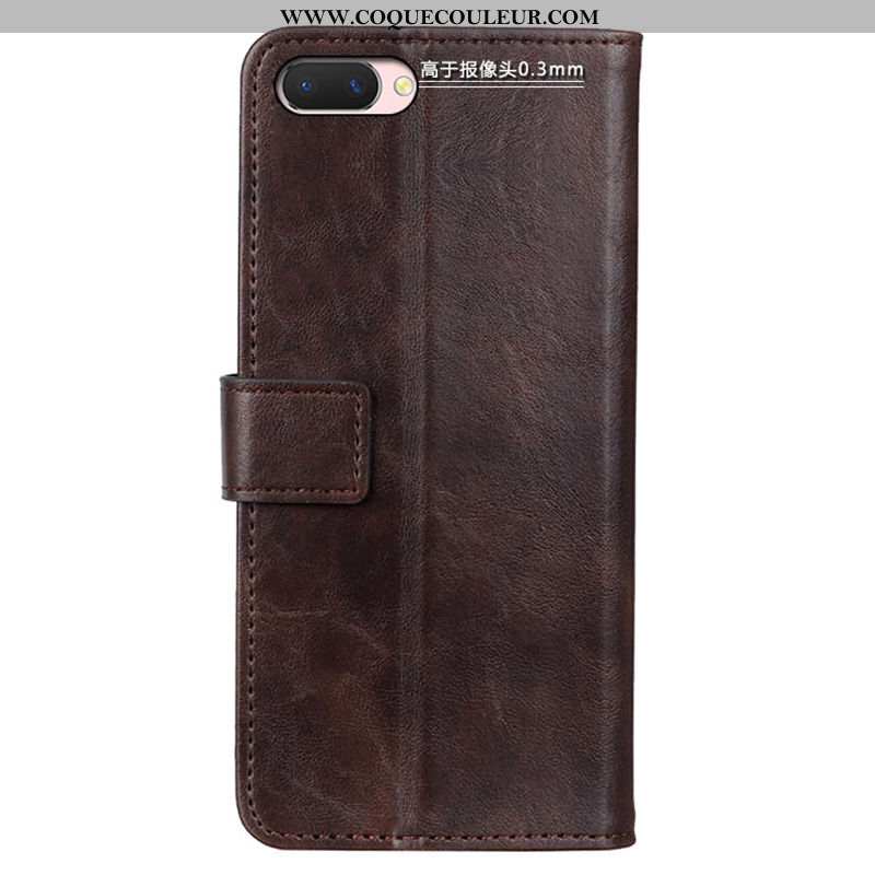 Coque Oppo A5 Cuir Véritable, Housse Oppo A5 Cuir Véritable Étui Marron