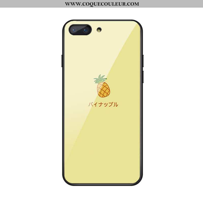 Étui Oppo A5 Charmant Vert Dessin Animé, Coque Oppo A5 Verre Petit Jaune