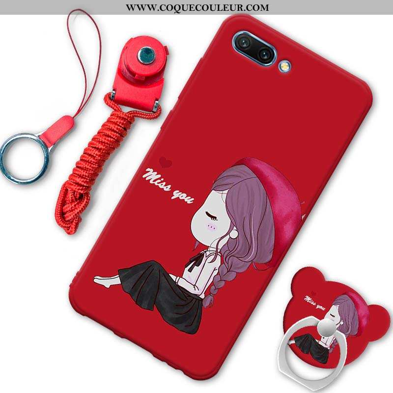 Housse Oppo A5 Créatif Étui Téléphone Portable, Oppo A5 Dessin Animé Fluide Doux Rouge