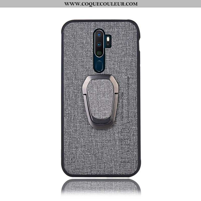 Housse Oppo A9 2020 Protection Coque Support, Étui Oppo A9 2020 Téléphone Portable Gris