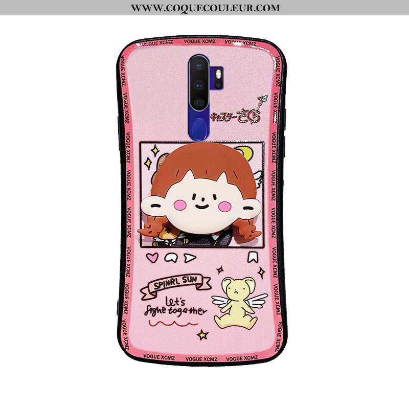 Coque Oppo A9 2020 Dessin Animé Tendance Fluide Doux, Housse Oppo A9 2020 Charmant Mode Blanche