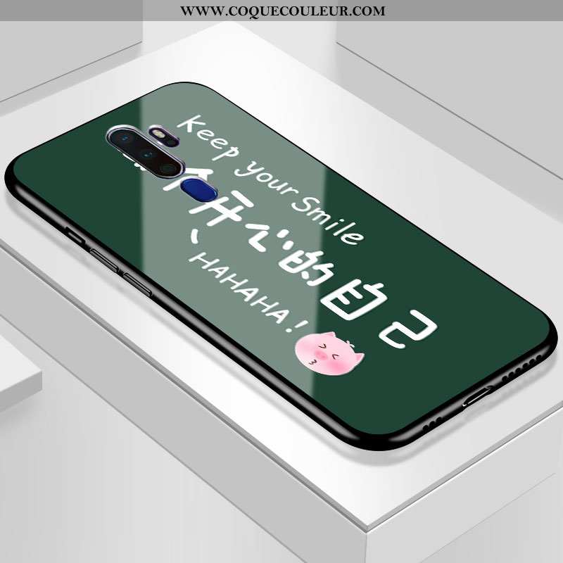 Coque Oppo A9 2020 Verre Étui Tout Compris, Housse Oppo A9 2020 Personnalité Téléphone Portable Noir