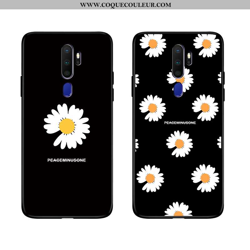 Coque Oppo A9 2020 Silicone Noir Incassable, Housse Oppo A9 2020 Fluide Doux