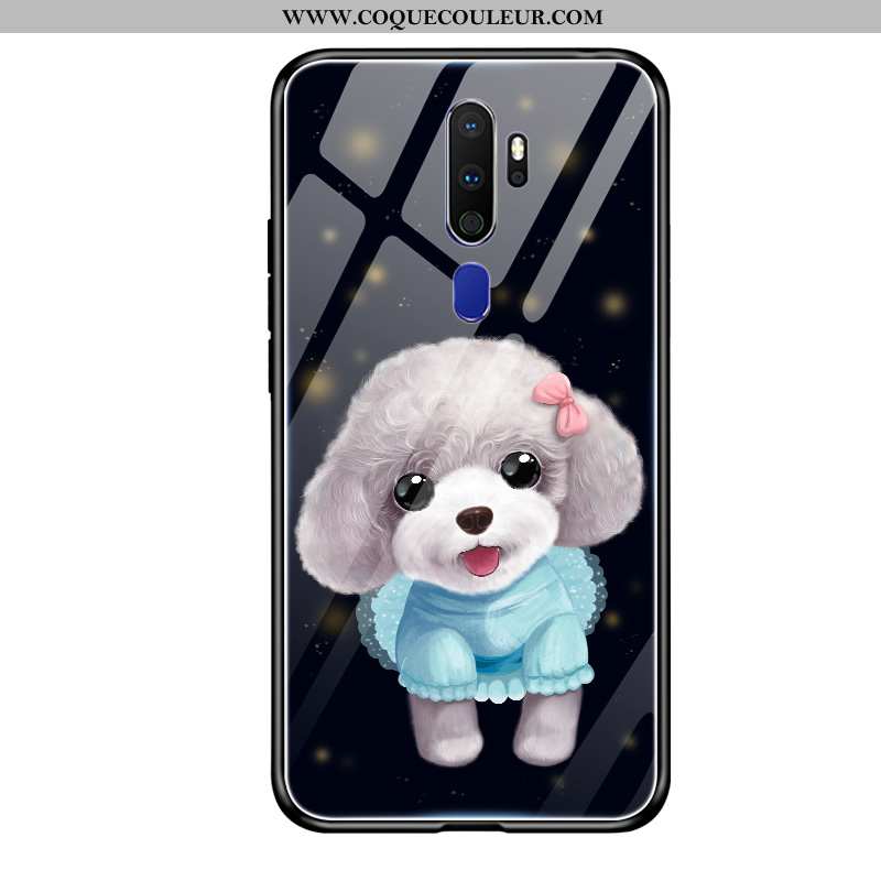 Étui Oppo A9 2020 Fluide Doux Nouveau Verre, Coque Oppo A9 2020 Mode Tendance Noir