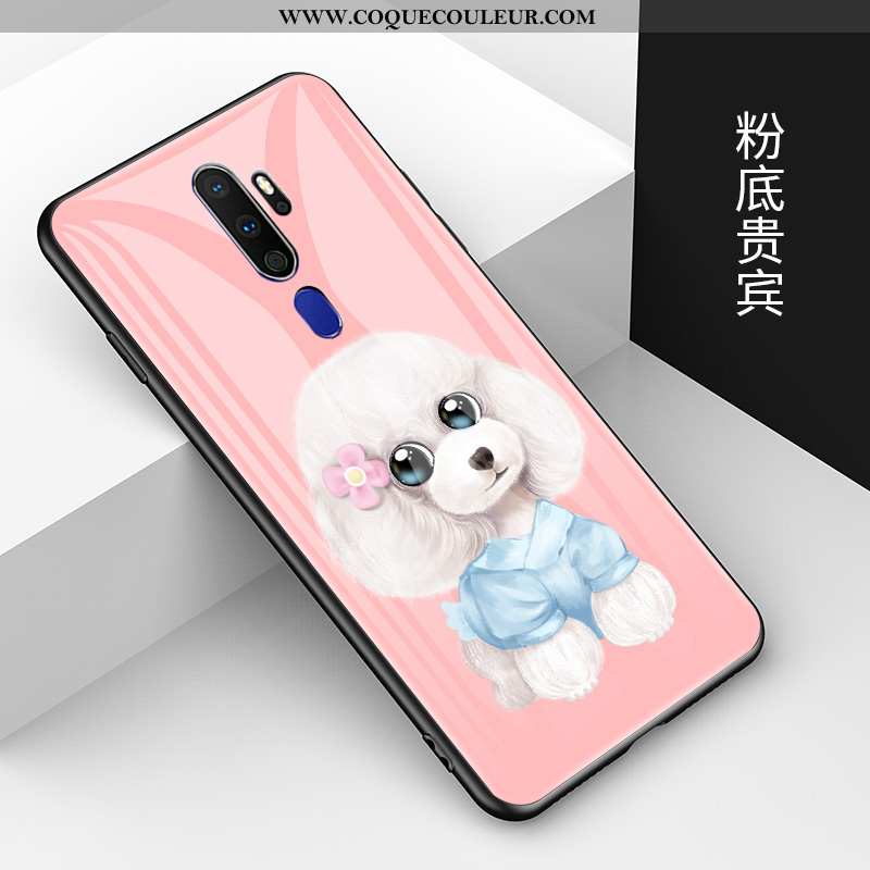 Étui Oppo A9 2020 Fluide Doux Nouveau Verre, Coque Oppo A9 2020 Mode Tendance Noir