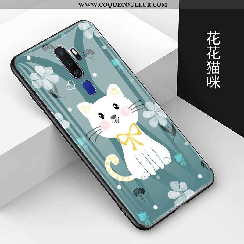 Étui Oppo A9 2020 Fluide Doux Nouveau Verre, Coque Oppo A9 2020 Mode Tendance Noir