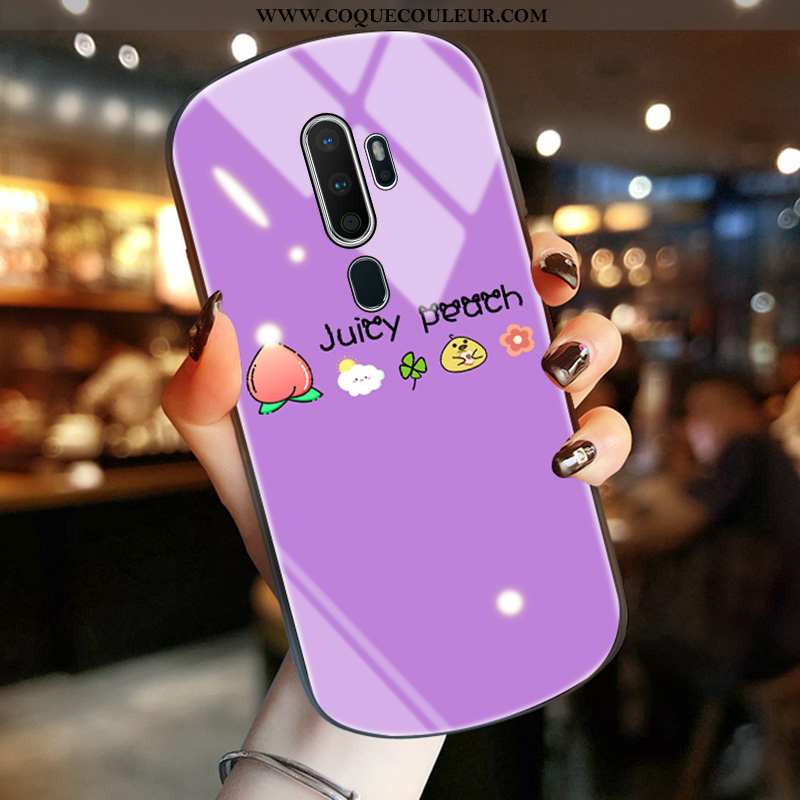 Étui Oppo A9 2020 Protection Bovins Petit, Coque Oppo A9 2020 Verre Fraise Verte