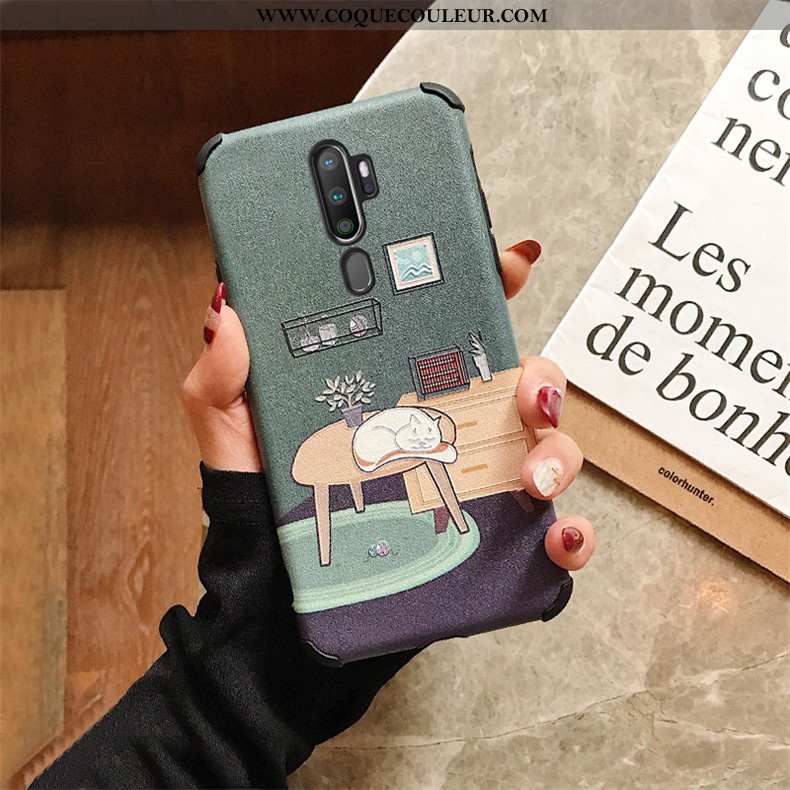 Coque Oppo A9 2020 Personnalité Téléphone Portable Modèle Fleurie, Housse Oppo A9 2020 Tendance Flui