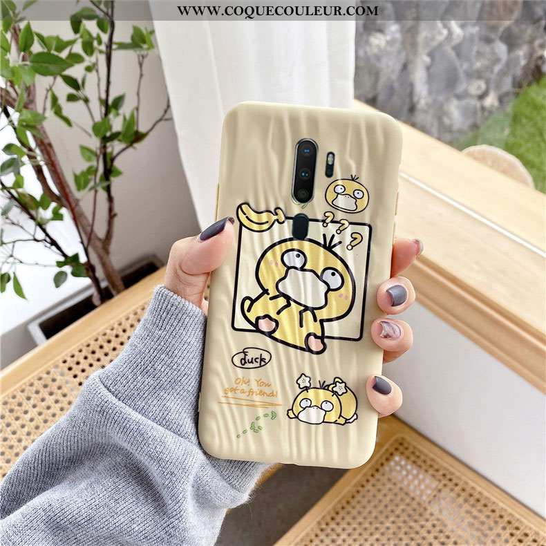 Housse Oppo A9 2020 Dessin Animé Fleurs Coque, Étui Oppo A9 2020 Tendance Silicone Verte