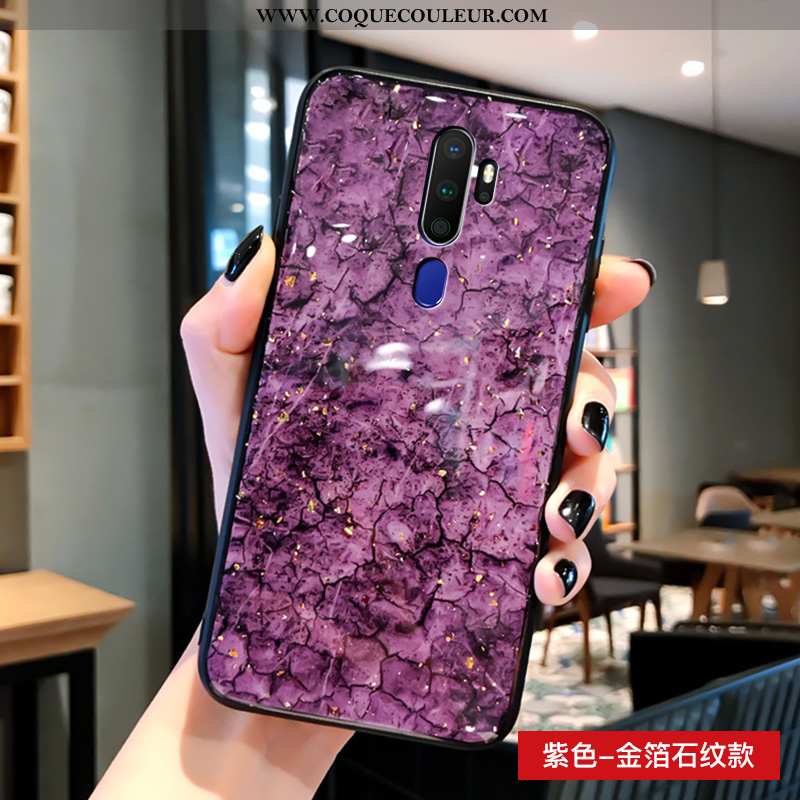 Housse Oppo A9 2020 Personnalité Multicolore Coque, Étui Oppo A9 2020 Créatif Verre Coloré