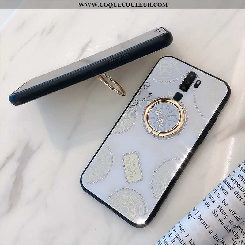 Étui Oppo A9 2020 Personnalité Support Blanc, Coque Oppo A9 2020 Tendance Téléphone Portable Blanche