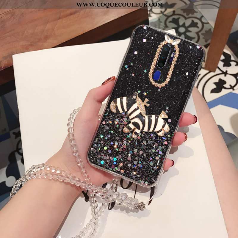 Housse Oppo A9 2020 Strass Téléphone Portable Protection, Étui Oppo A9 2020 Ornements Suspendus Temp