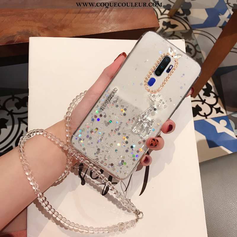 Housse Oppo A9 2020 Strass Téléphone Portable Protection, Étui Oppo A9 2020 Ornements Suspendus Temp