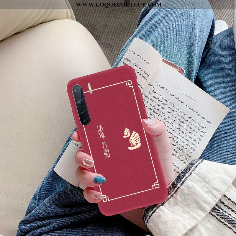 Coque Oppo A91 Silicone Créatif Téléphone Portable, Housse Oppo A91 Délavé En Daim Rouge