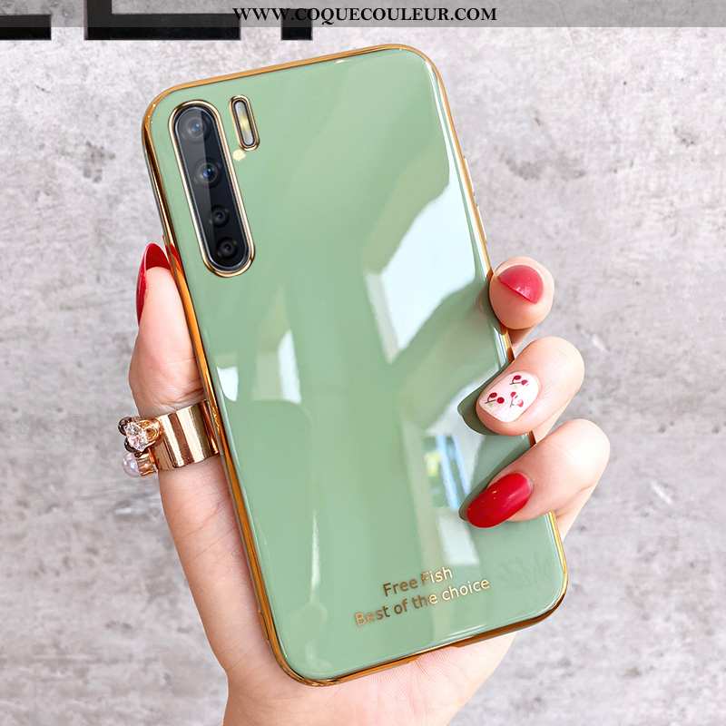 Coque Oppo A91 Fluide Doux Charmant Protection, Housse Oppo A91 Silicone Incassable Verte